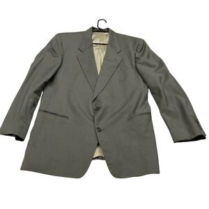 ACTWU Vintage Mens Wool Blazer Jacket Brown Striped Two‎ Button USA Made